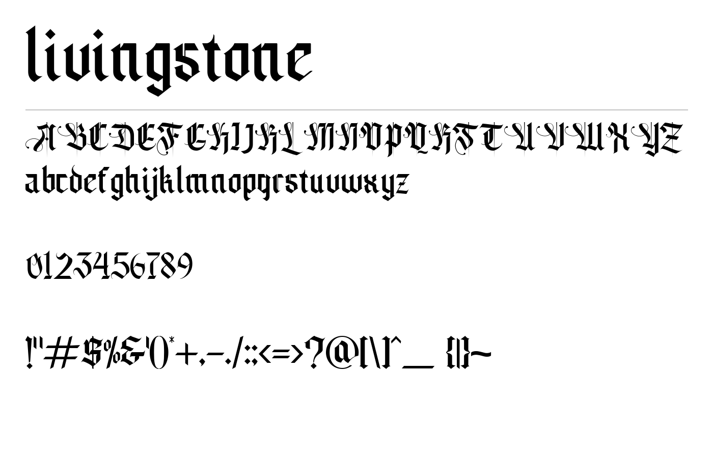 Livingstone Font preview