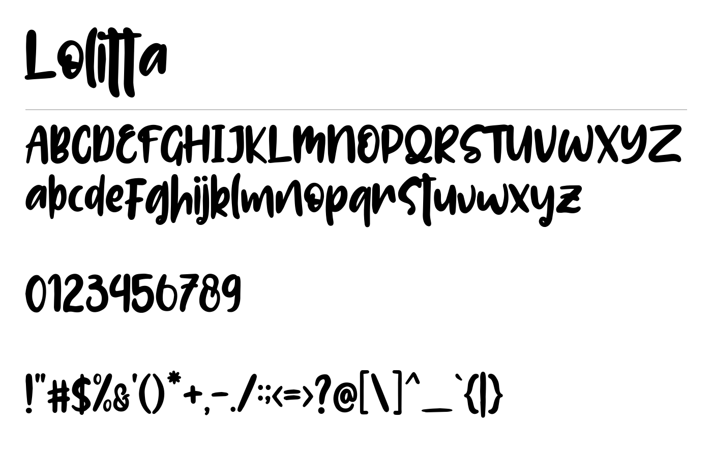 Lolitta Font preview