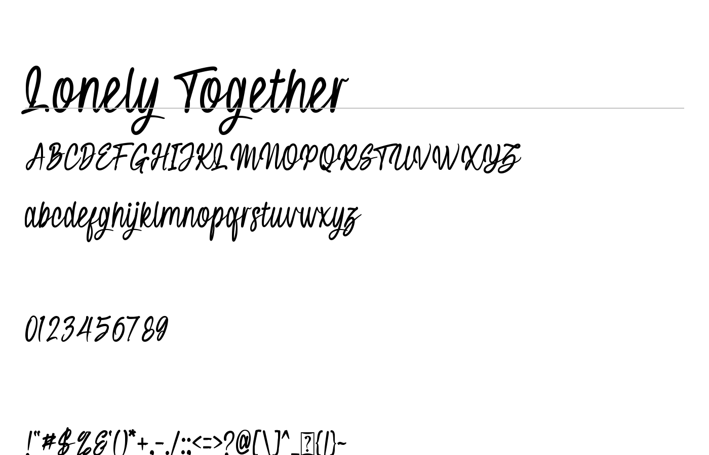 Lonely Together Font preview