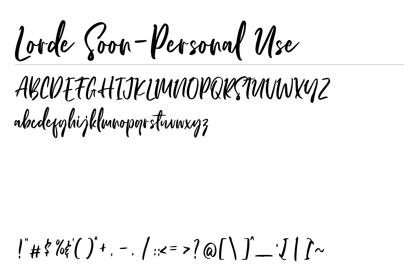 Lorde Soon Script Demo preview