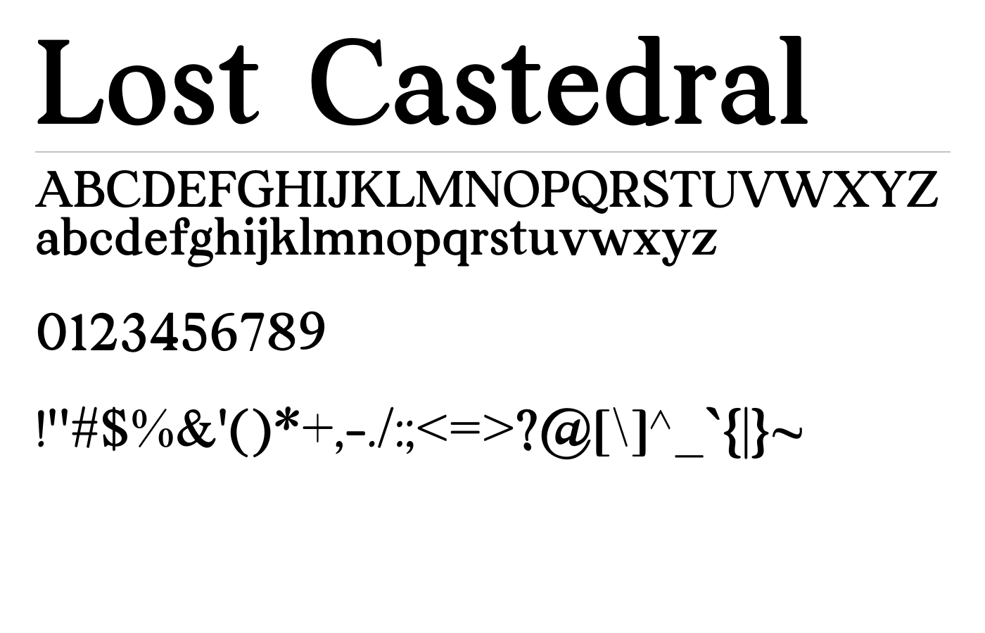 Lost Castedral Font preview