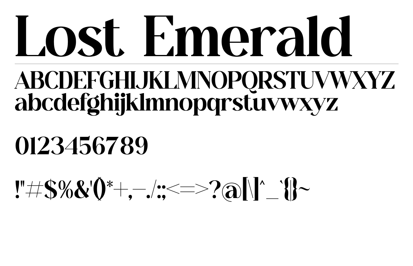 Lost Emerald Font preview