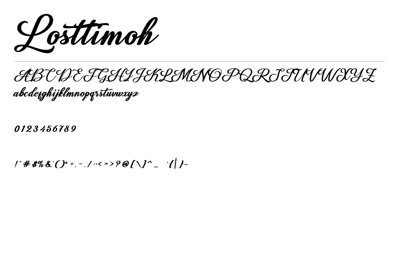 Losttimoh Font preview