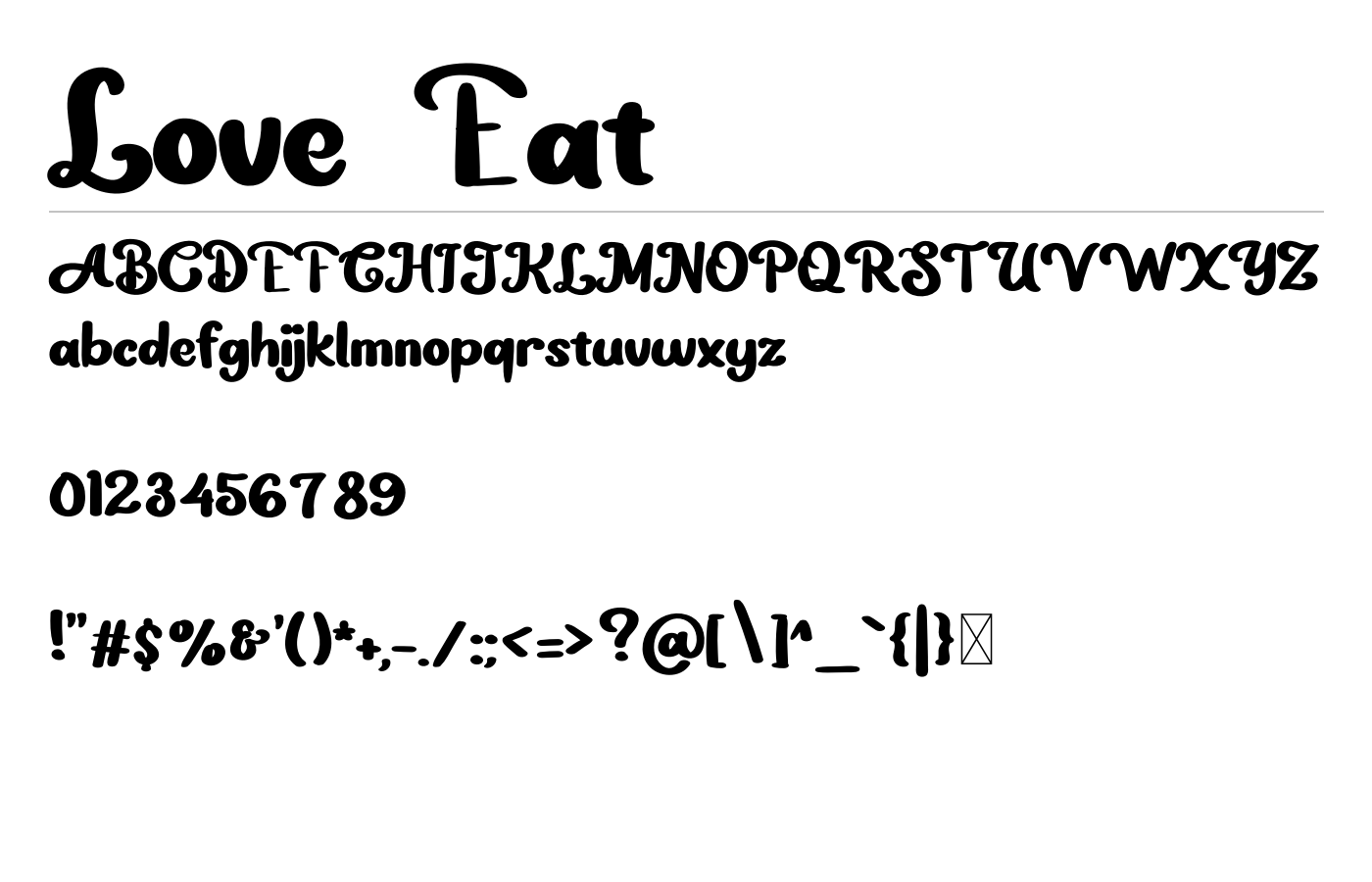 Love Eat Font preview