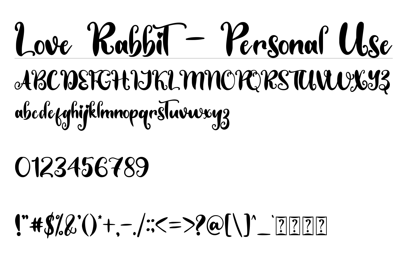 Love Rabbit Font preview