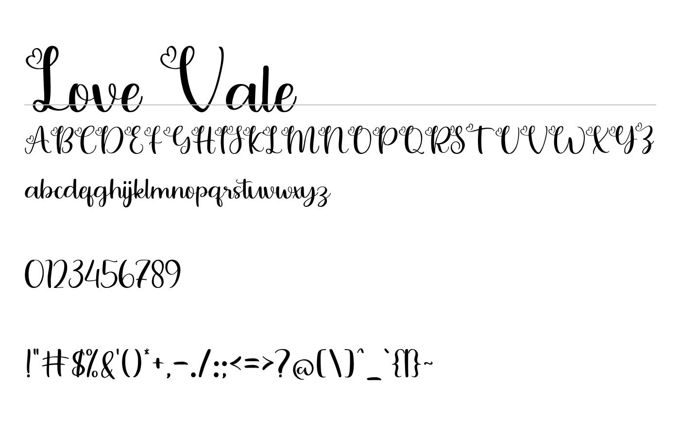 Love Vale Font preview