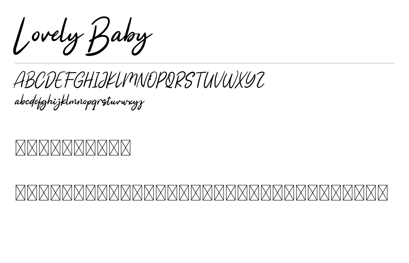 Lovely Baby Font preview
