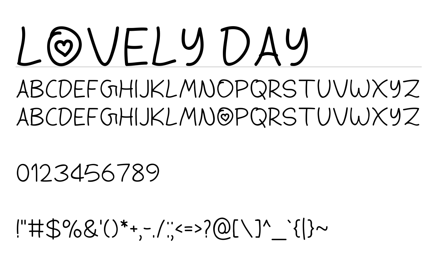 Lovely Day Font preview