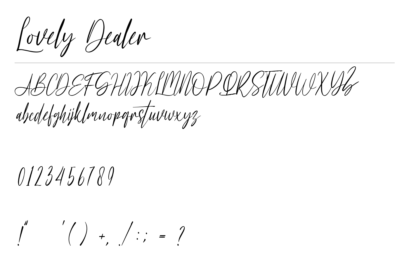 Lovely Dealer Font preview