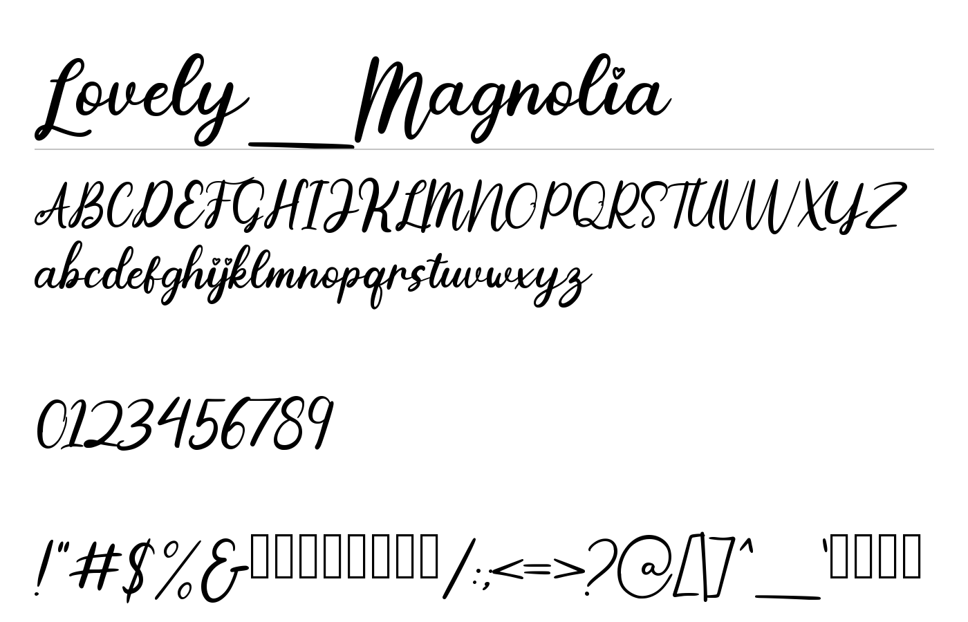 Lovely Magnolia Font preview
