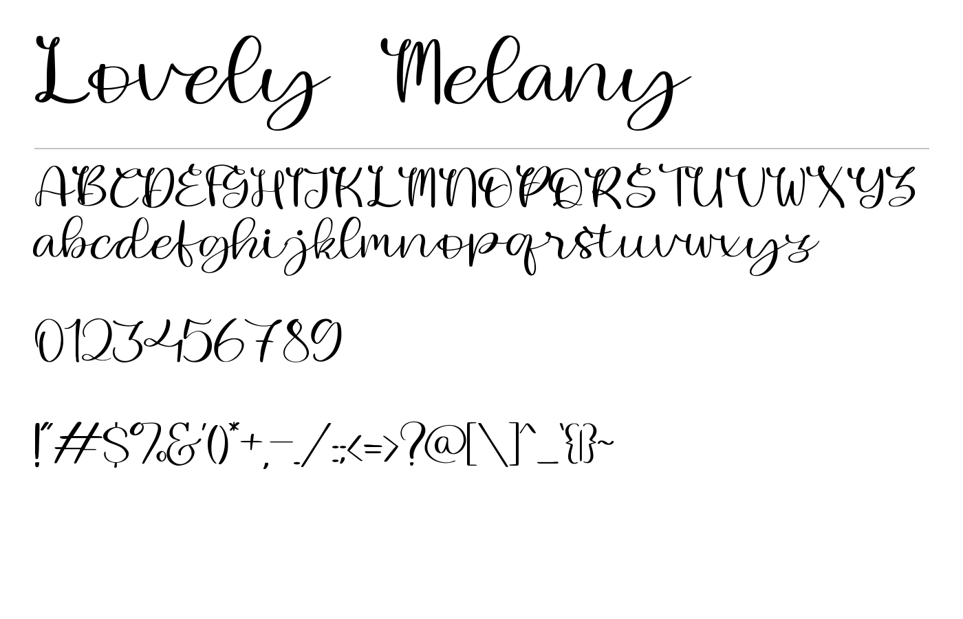 Lovely Melany Font preview