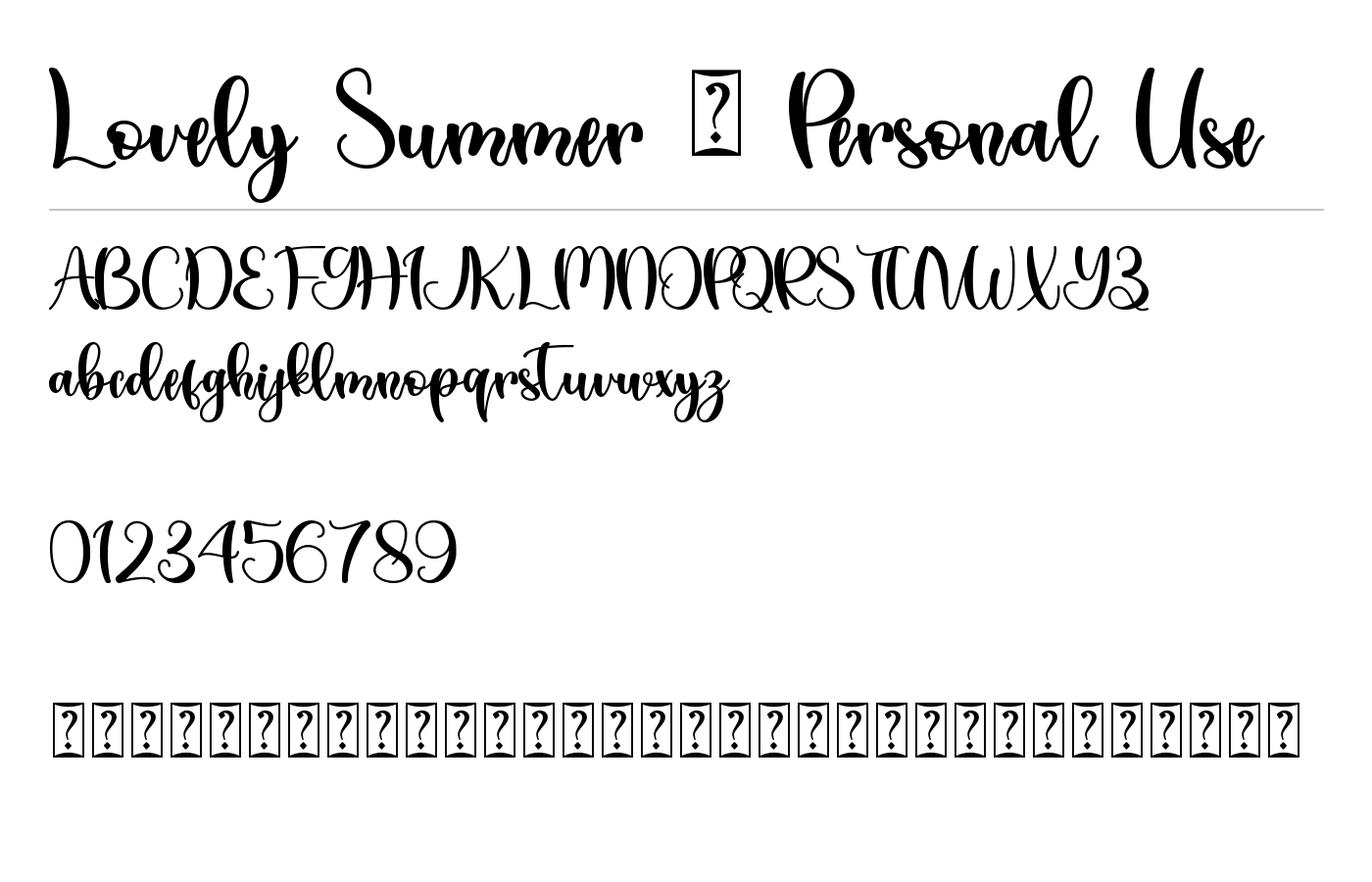 Lovely Summer Font preview