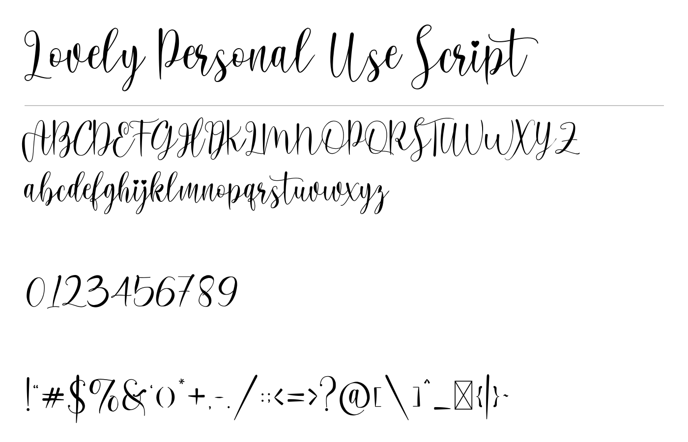 Lovely Font preview
