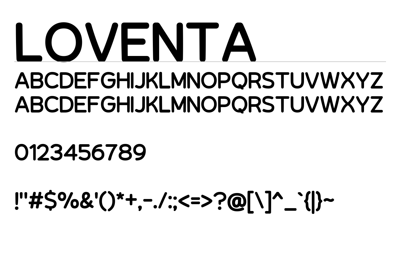 Loventa Font preview