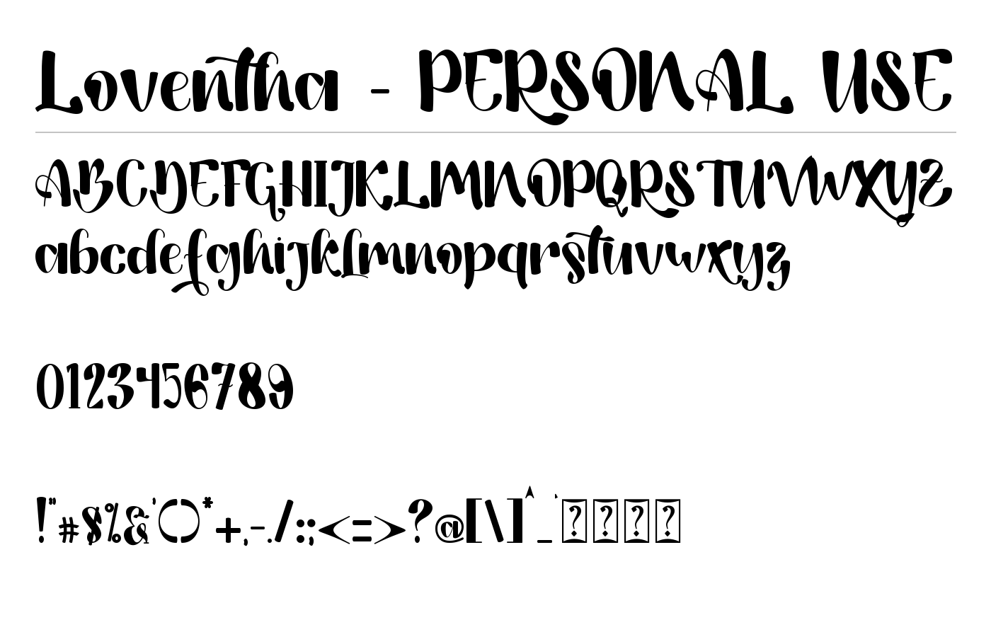Loventha Font preview