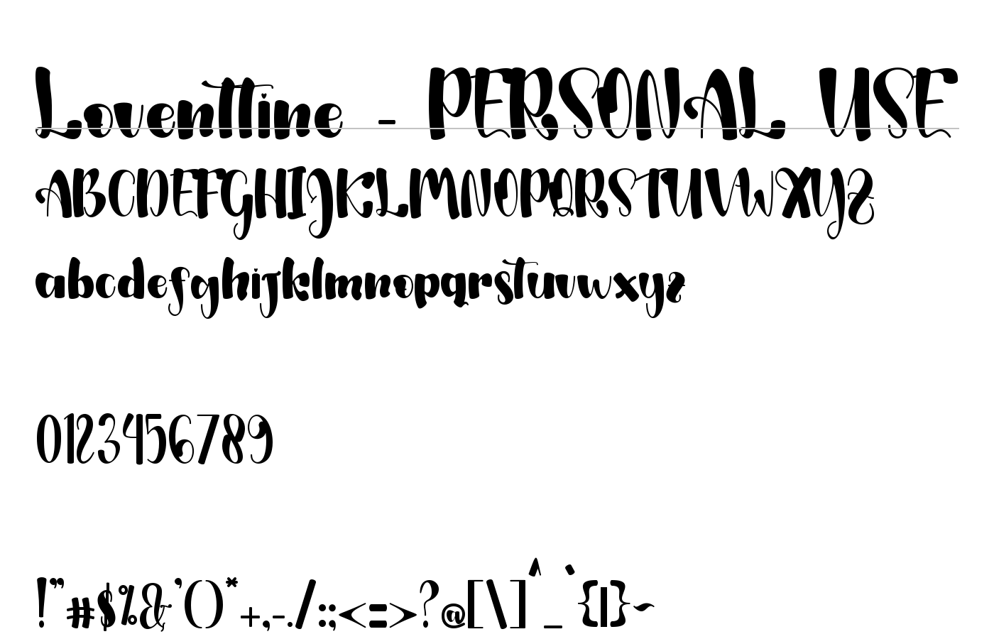 Loventtine Font preview