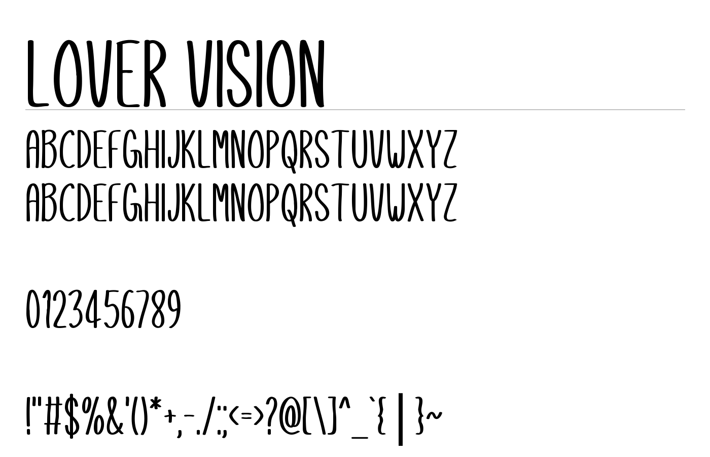Lover Vision Font preview