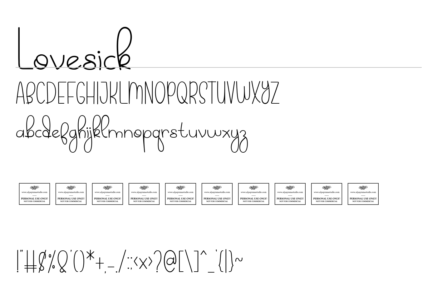 Lovesick Font preview