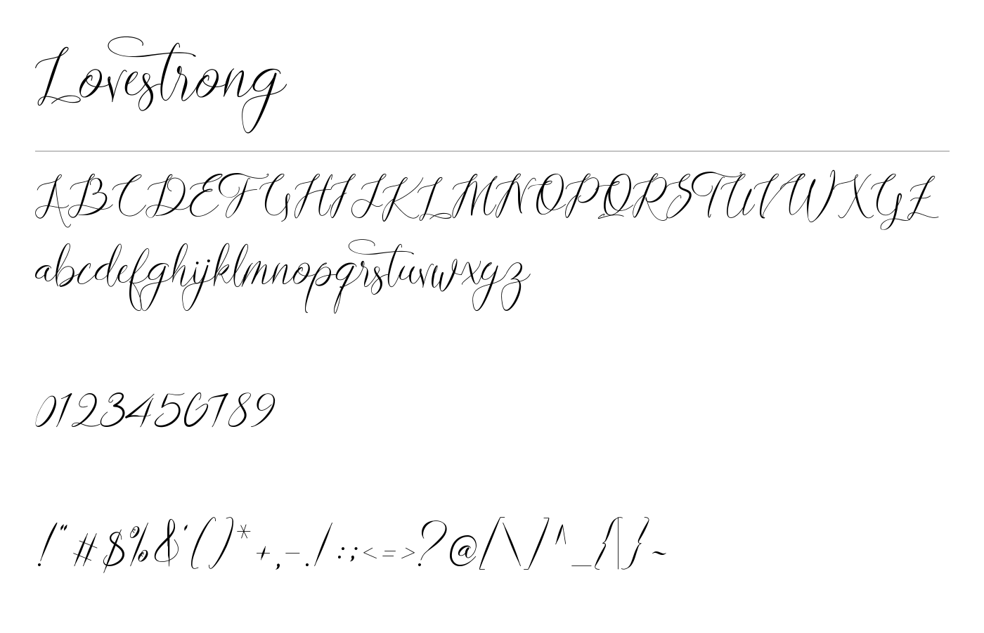Lovestrong Font preview