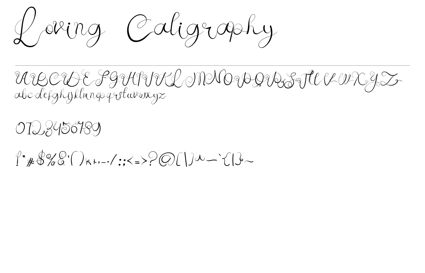 Loving Caligraphy Font preview