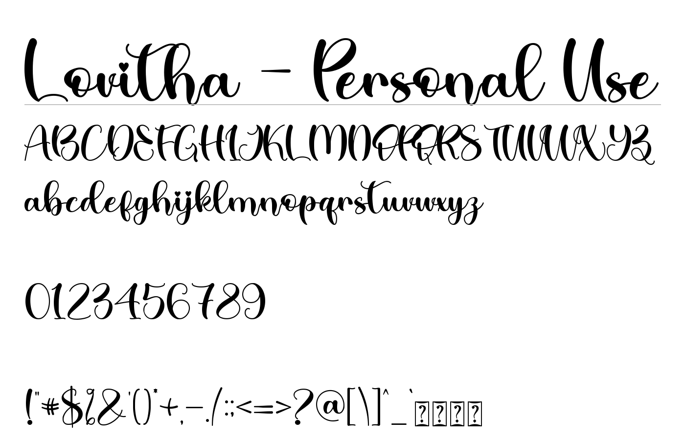 Lovitha Font preview
