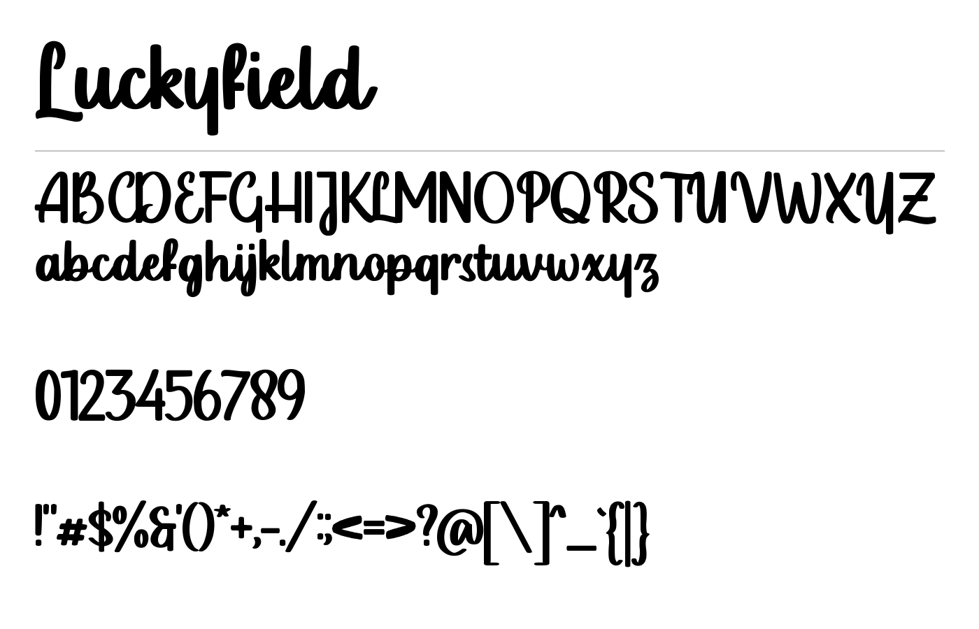 Luckyfield Font preview