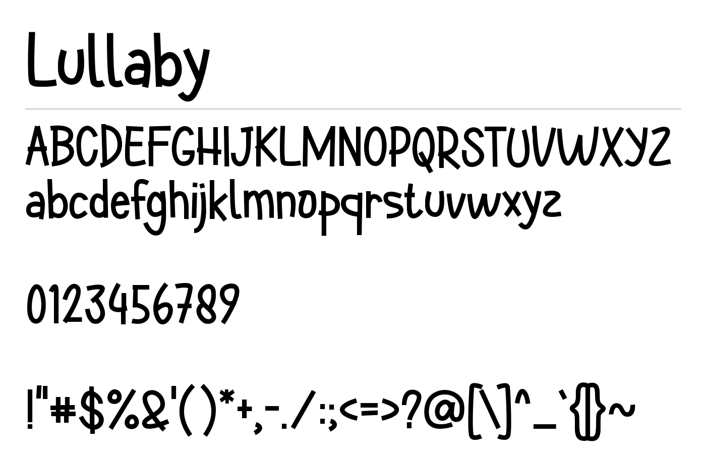 Lullaby Font preview
