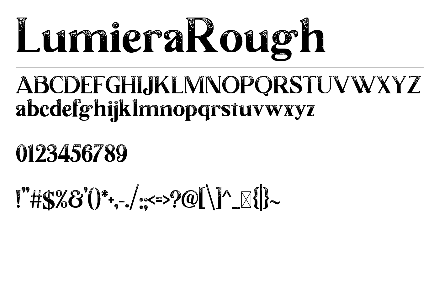 Lumiera Font preview