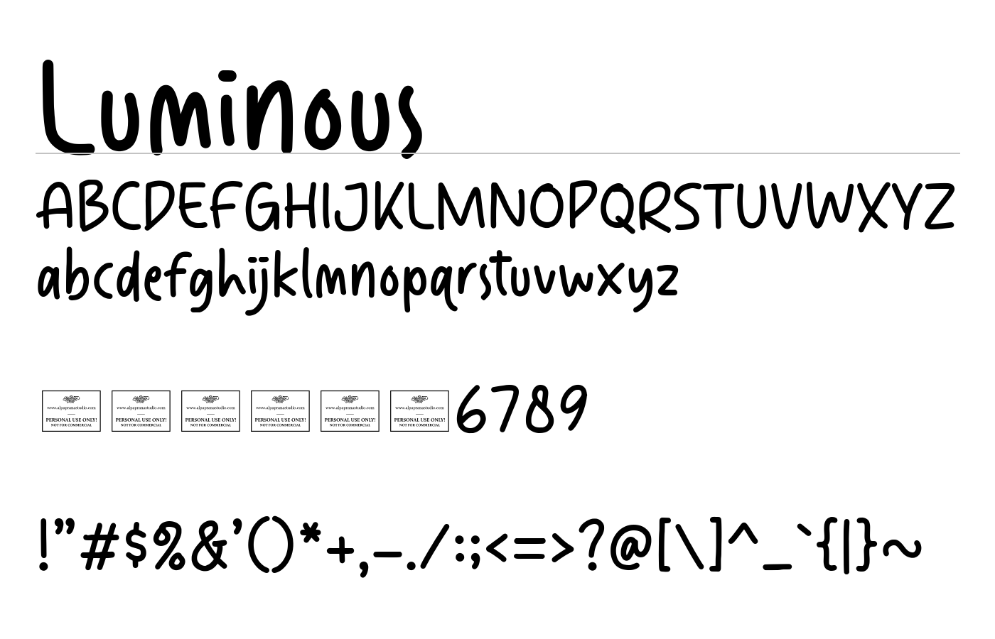 Luminous Font preview