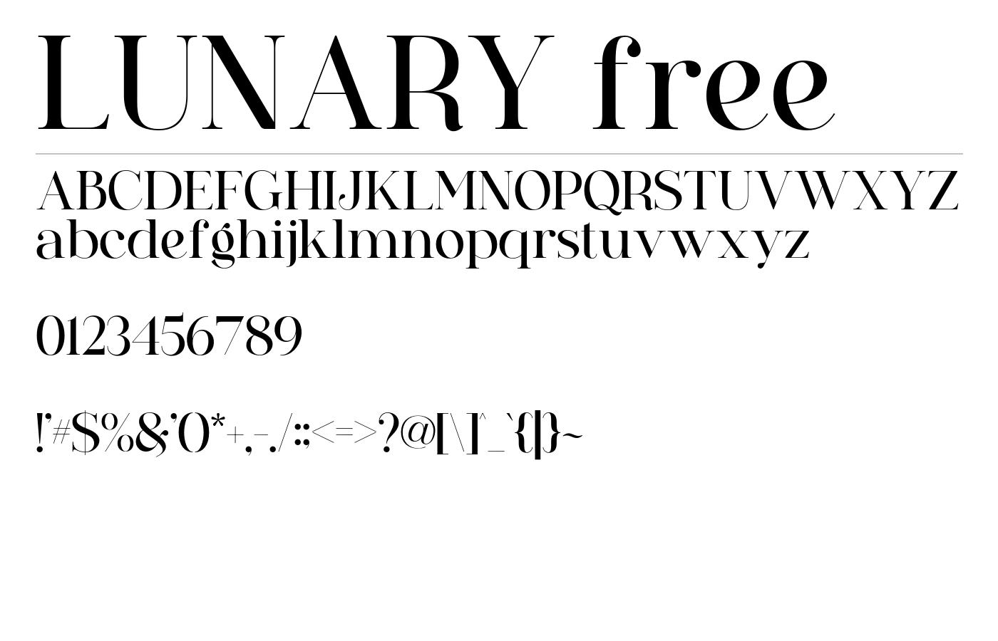 Lunary Font preview
