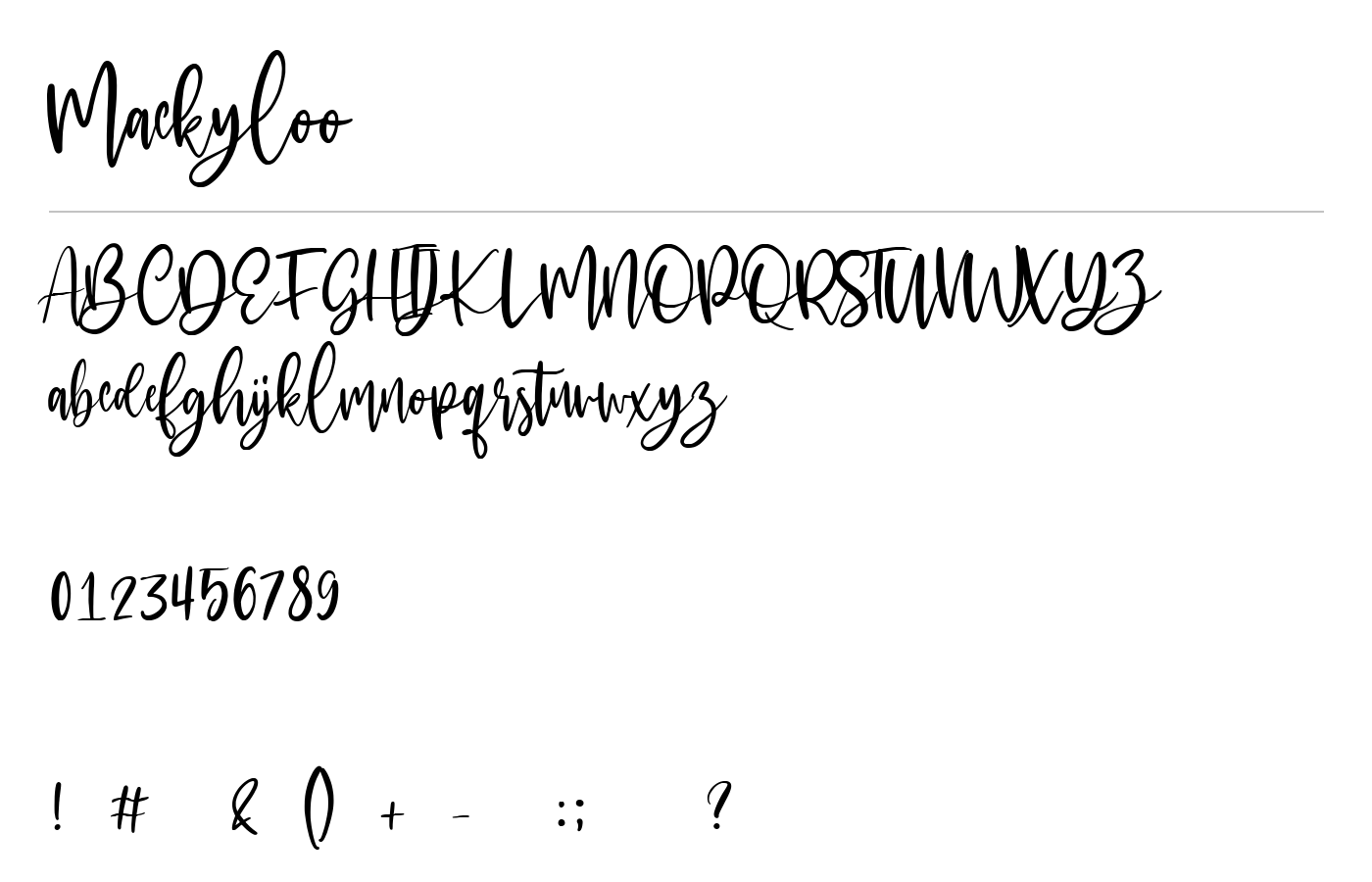 Mackyloo Modern Script Font preview