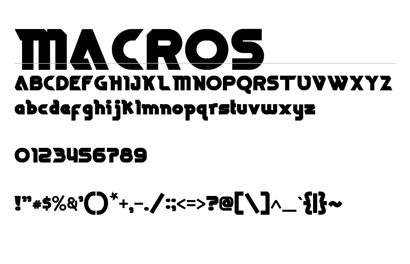 Macros Font preview