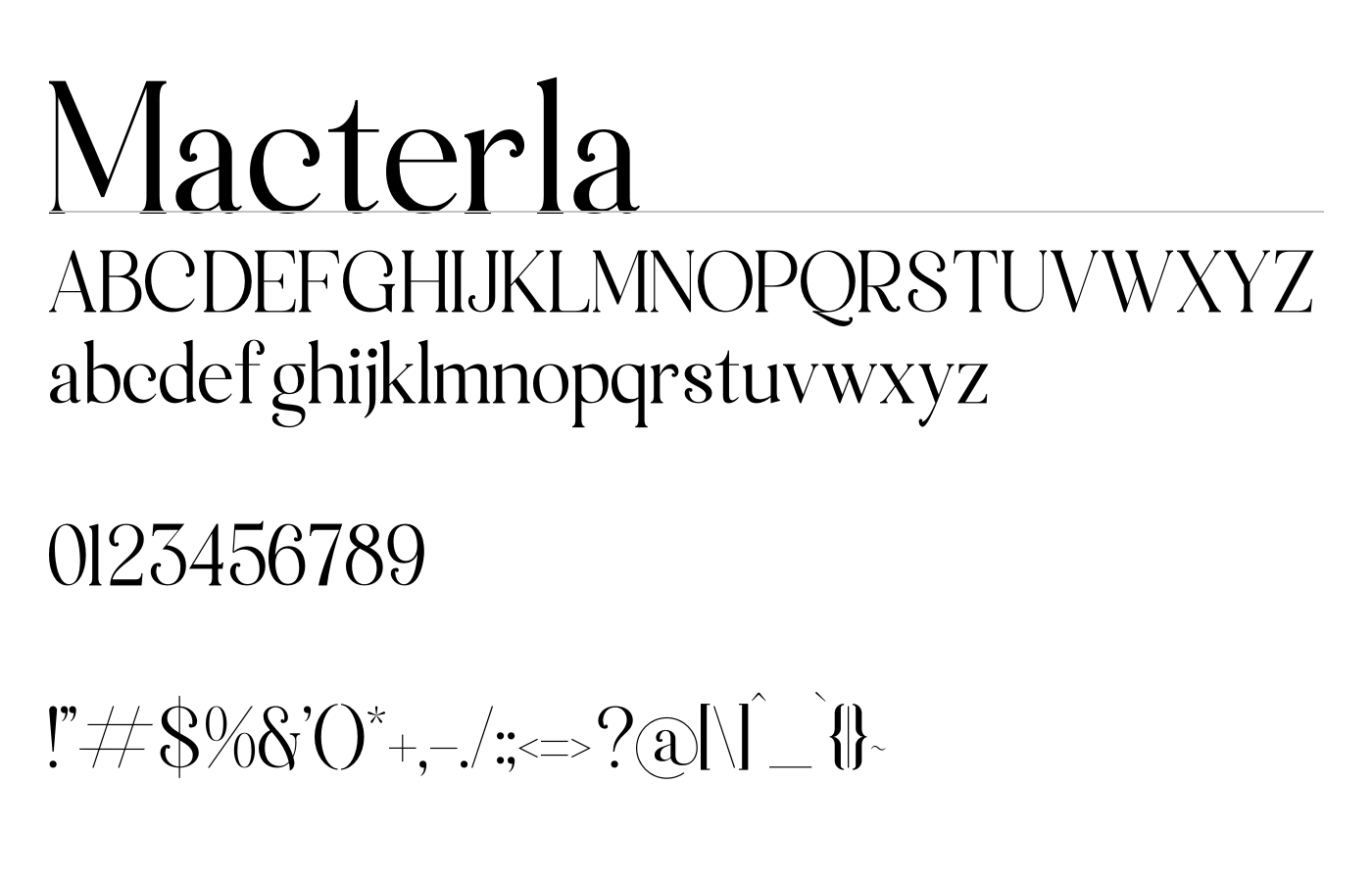 Macterla Font preview