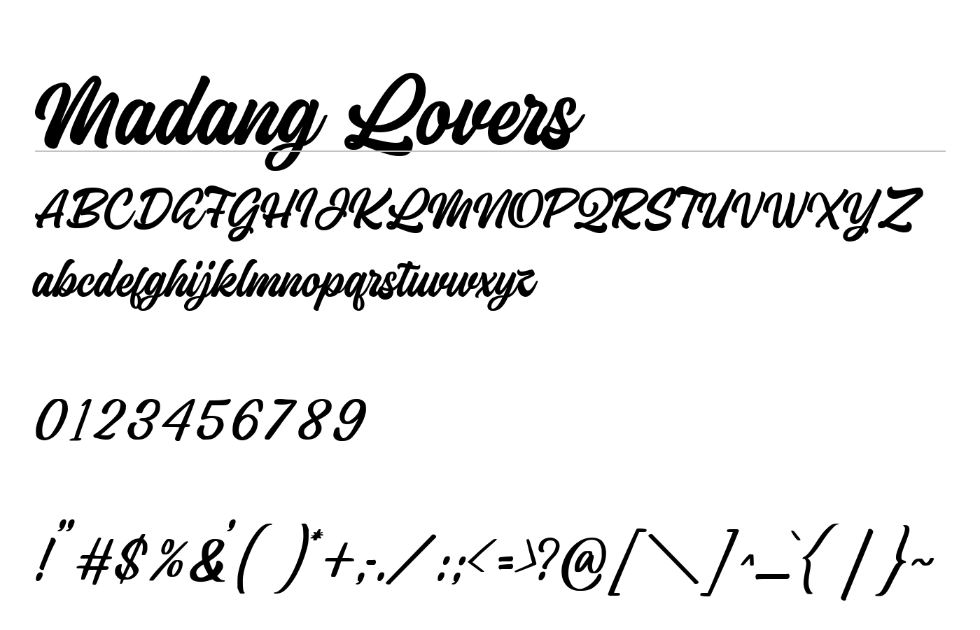 Madang Lovers Font preview