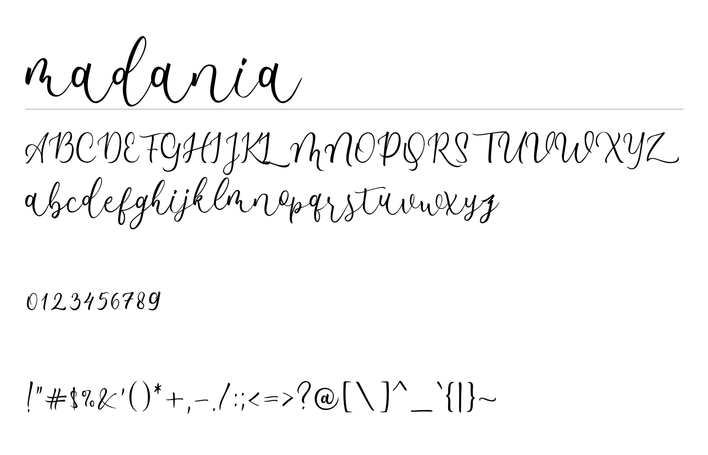 Madania Script Font preview