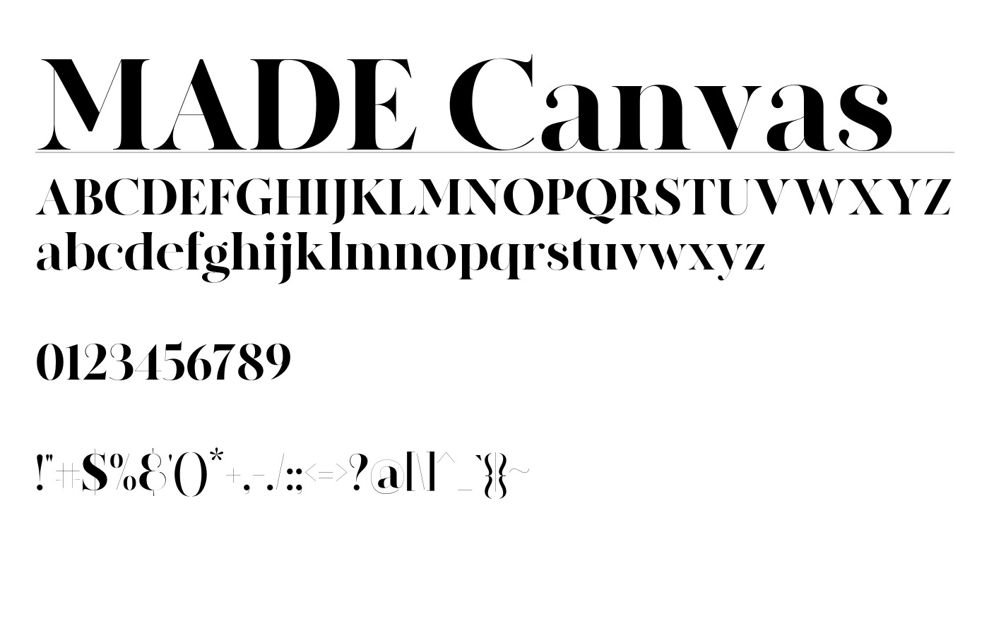 Made Canvas Font Family Demo preview