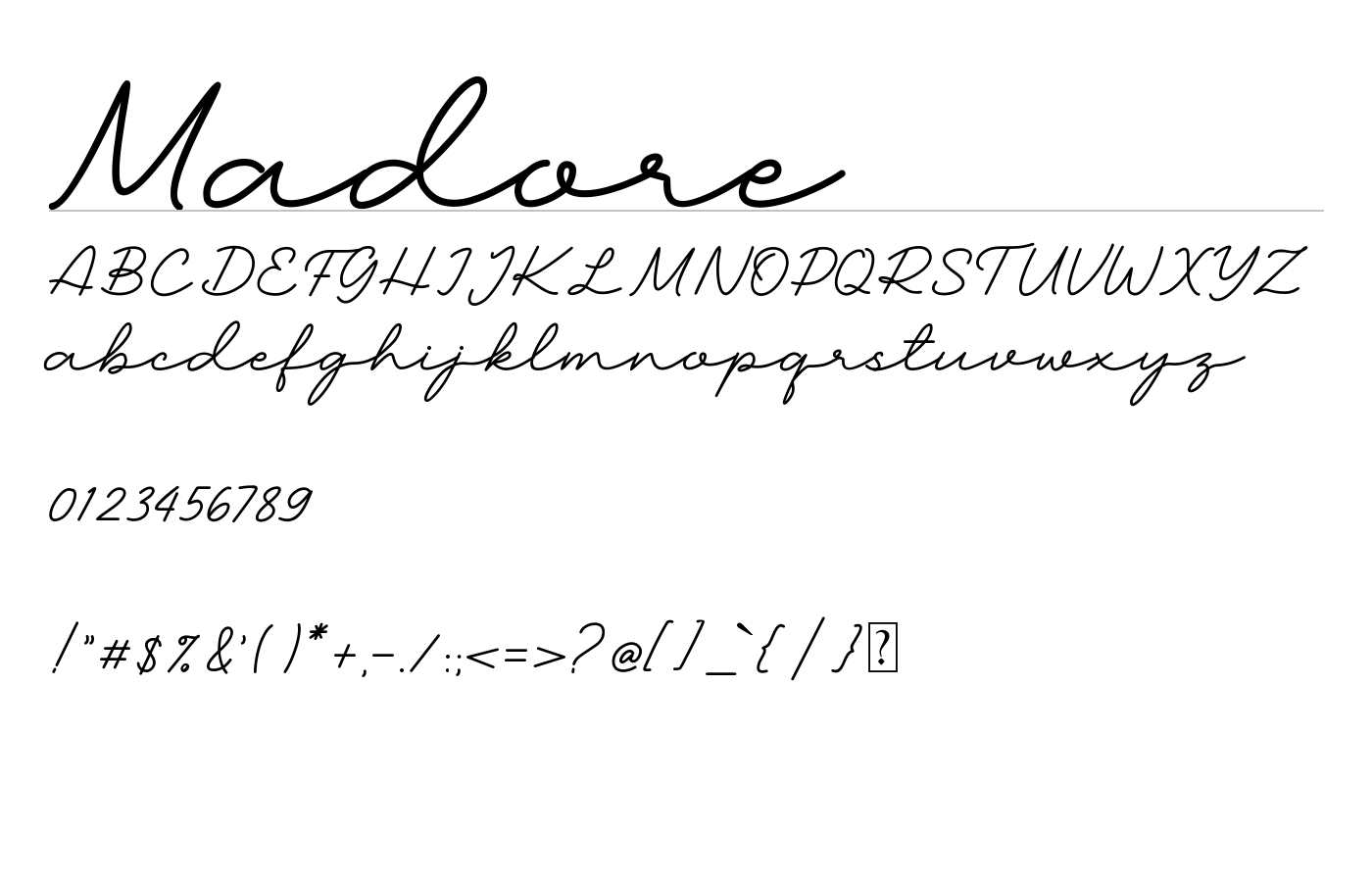 Madore Font preview