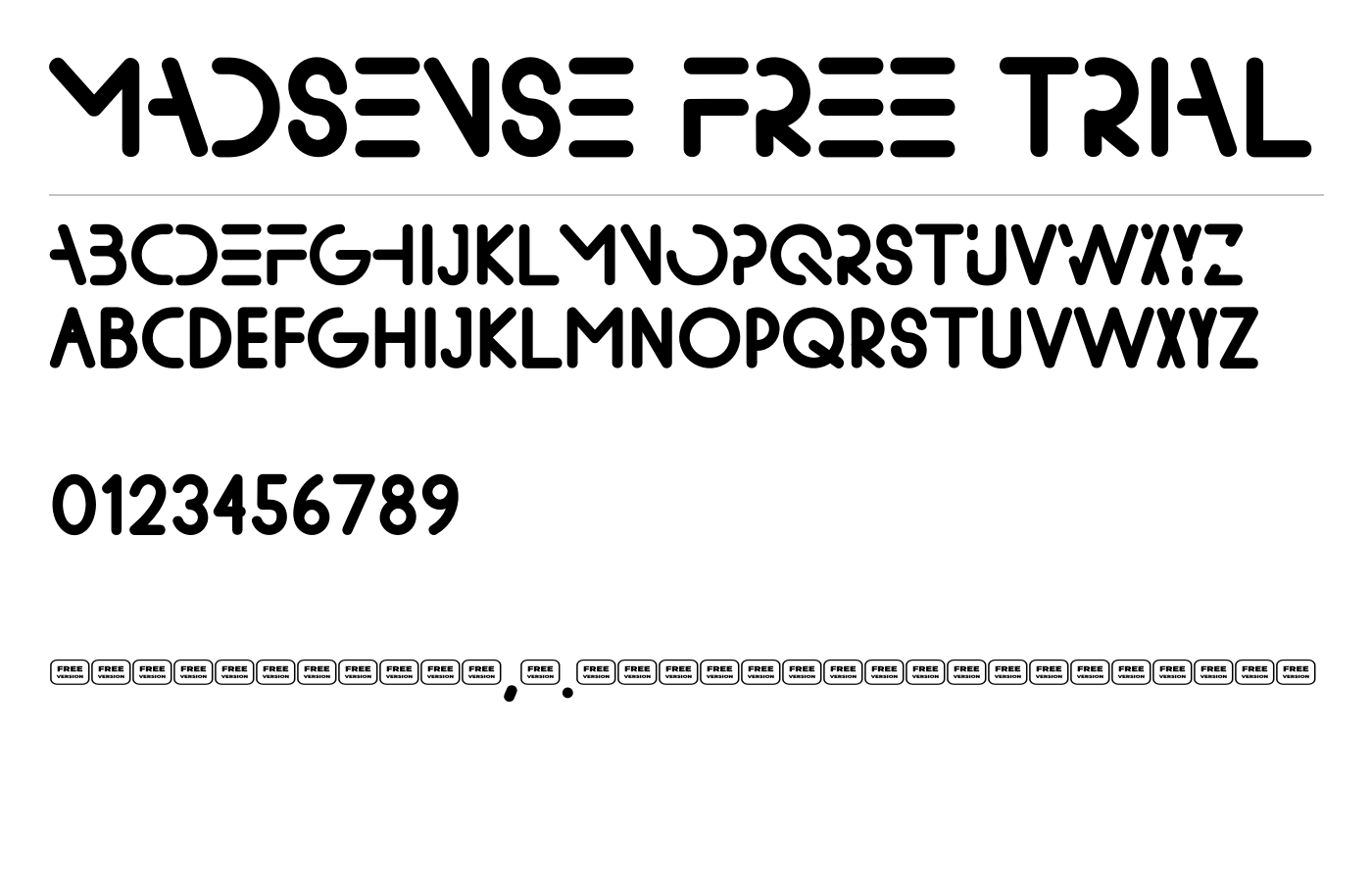 Madsense Font preview