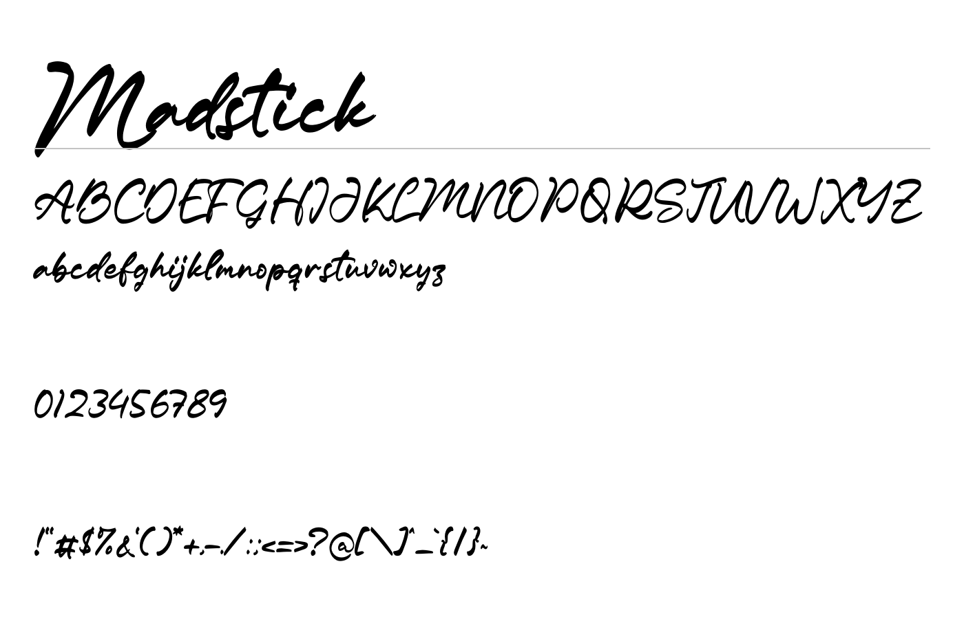 Madstick Font preview
