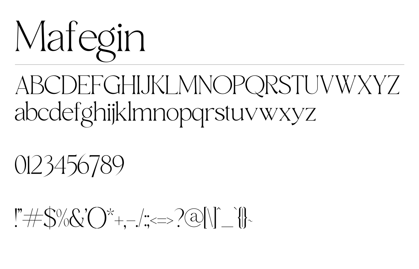 Mafegin Font preview