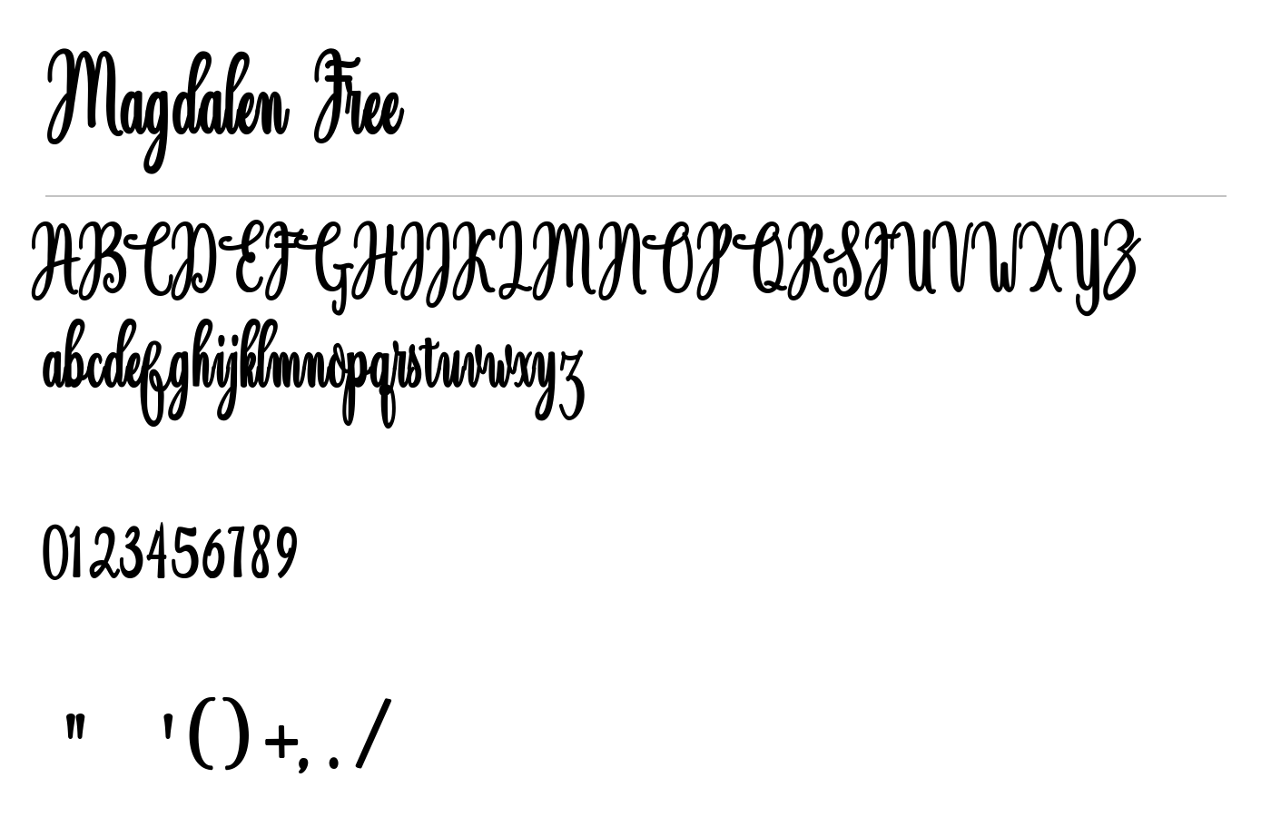 Magdalen Font preview