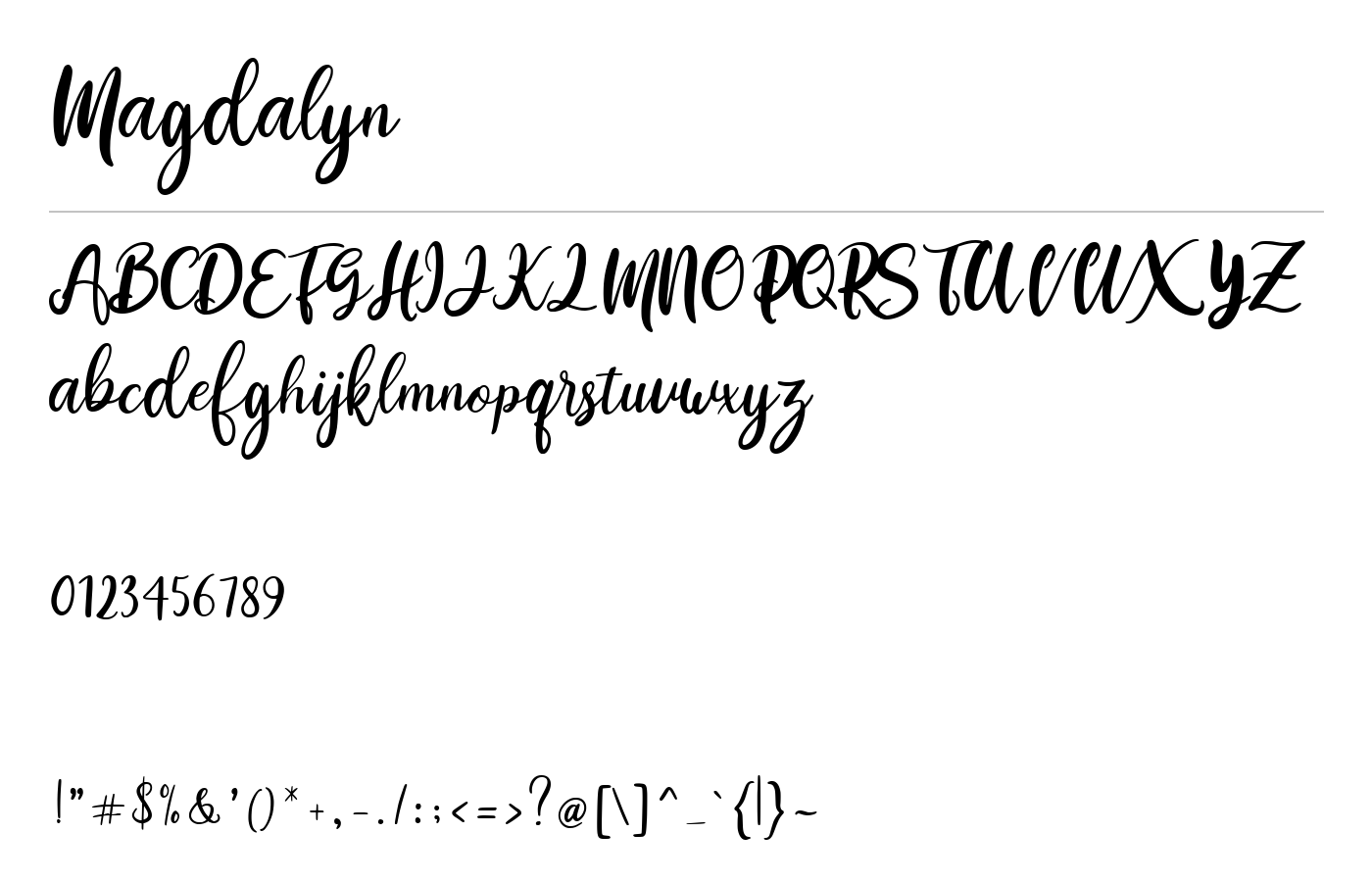 Magdalyn Font preview