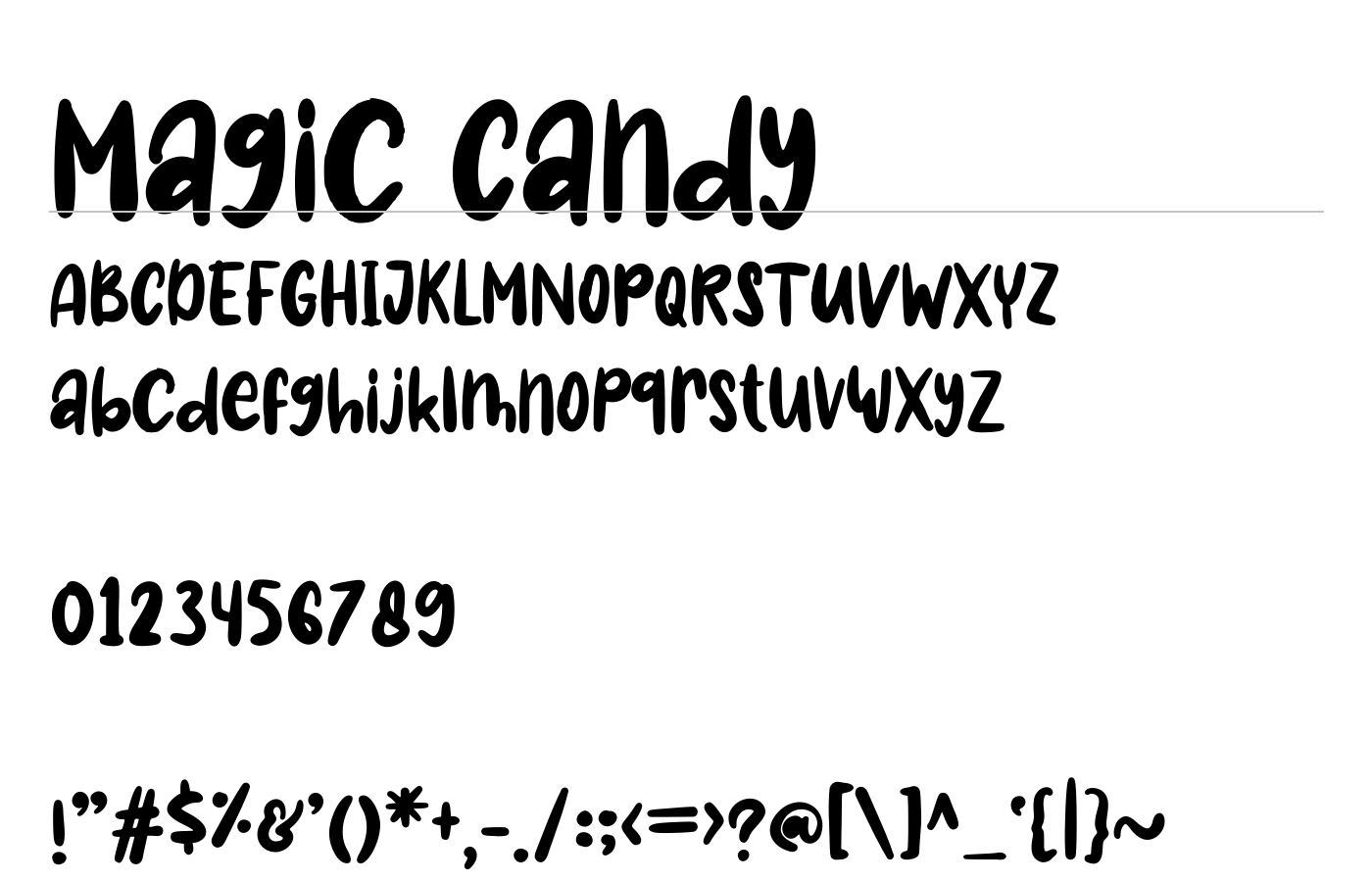 Magic Candy Font preview