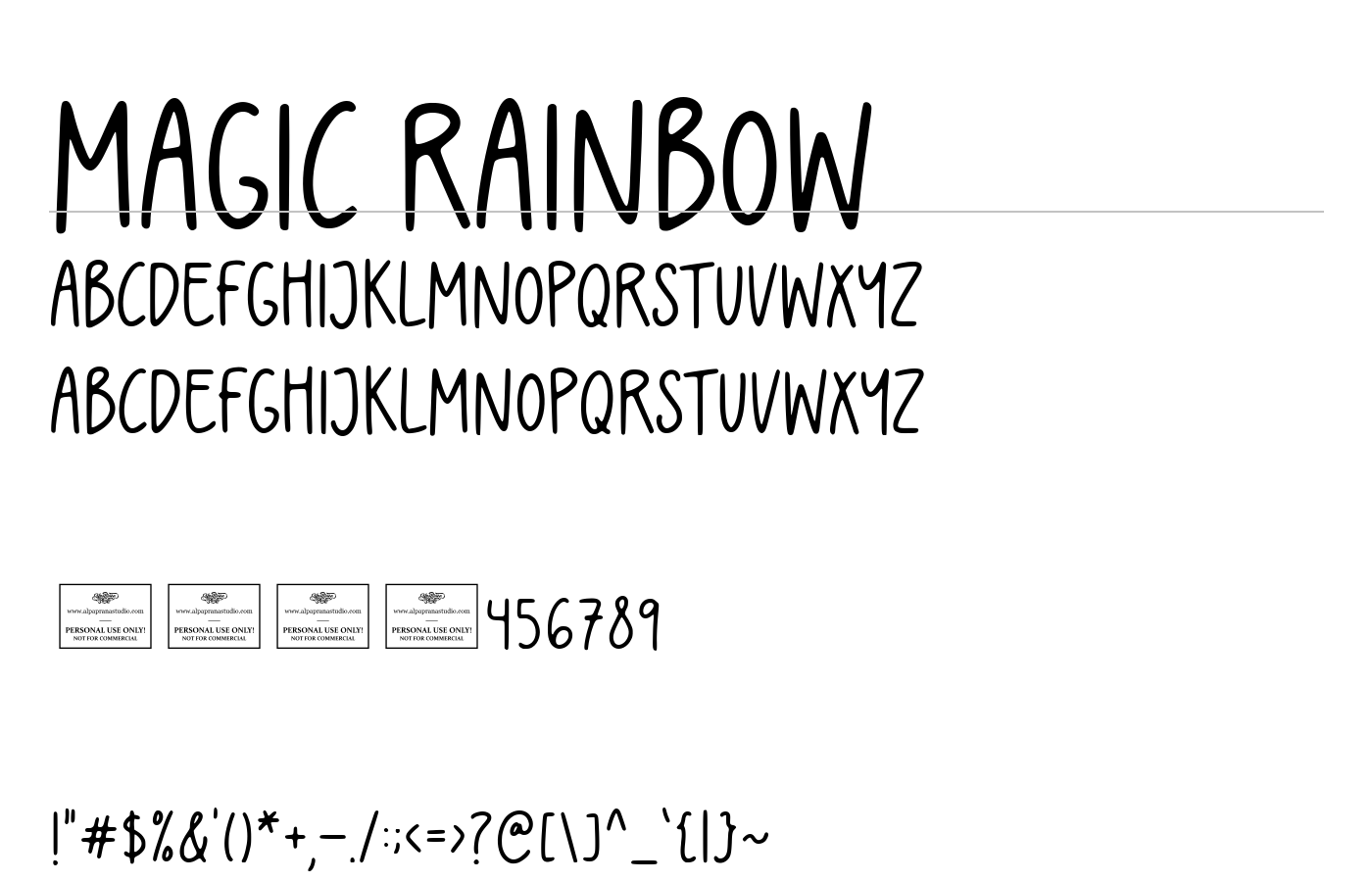 Magic Rainbow Font preview