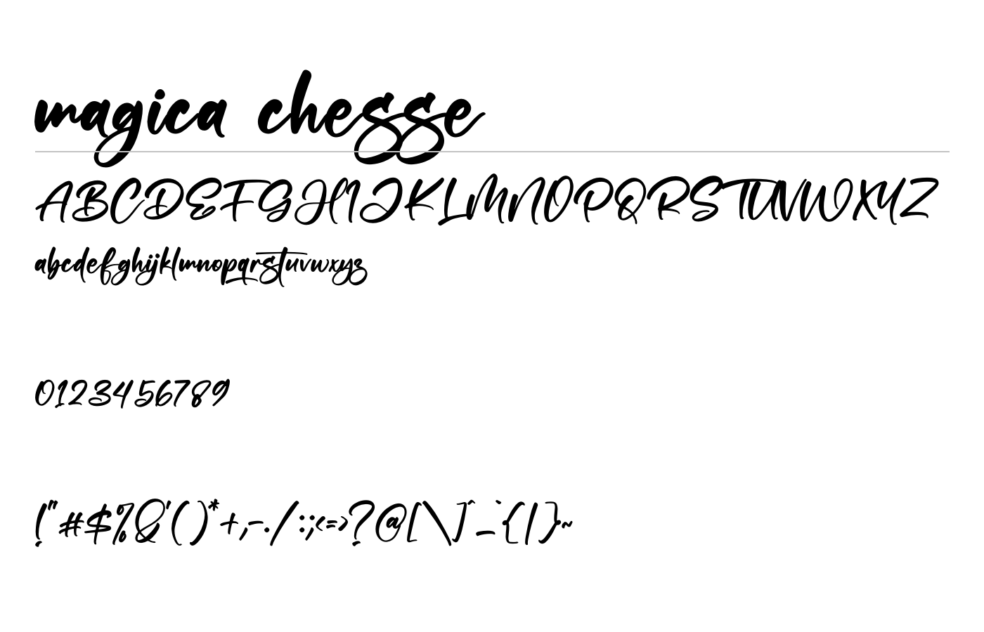 Magica Chesse Font preview