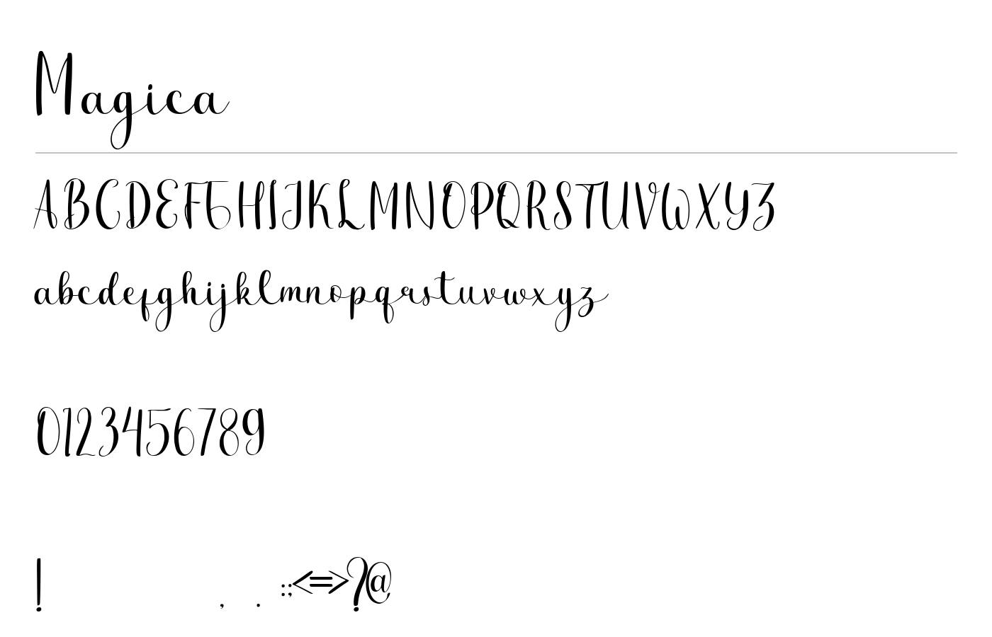 Magica Font preview