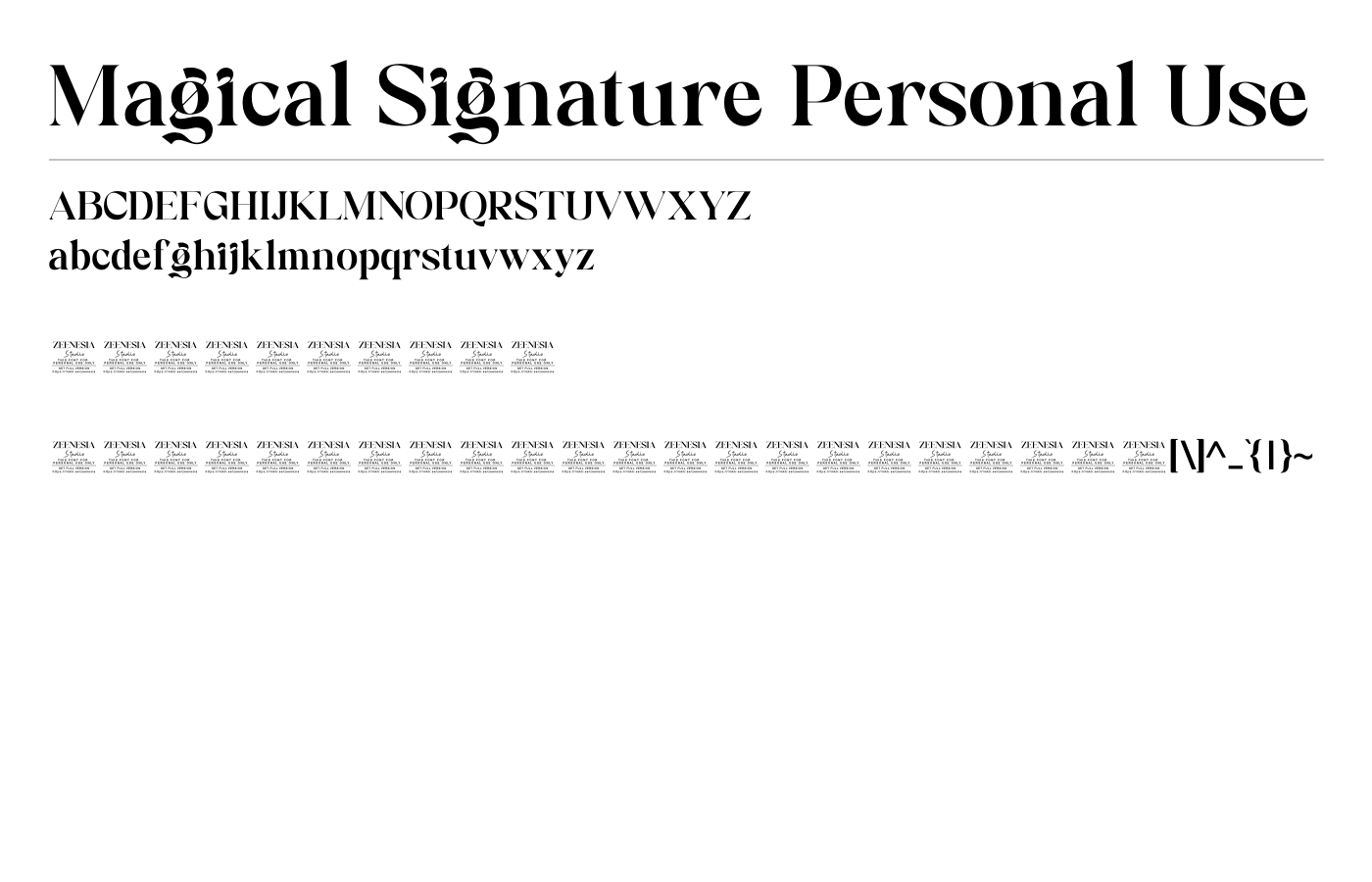 Magical Signature Font preview
