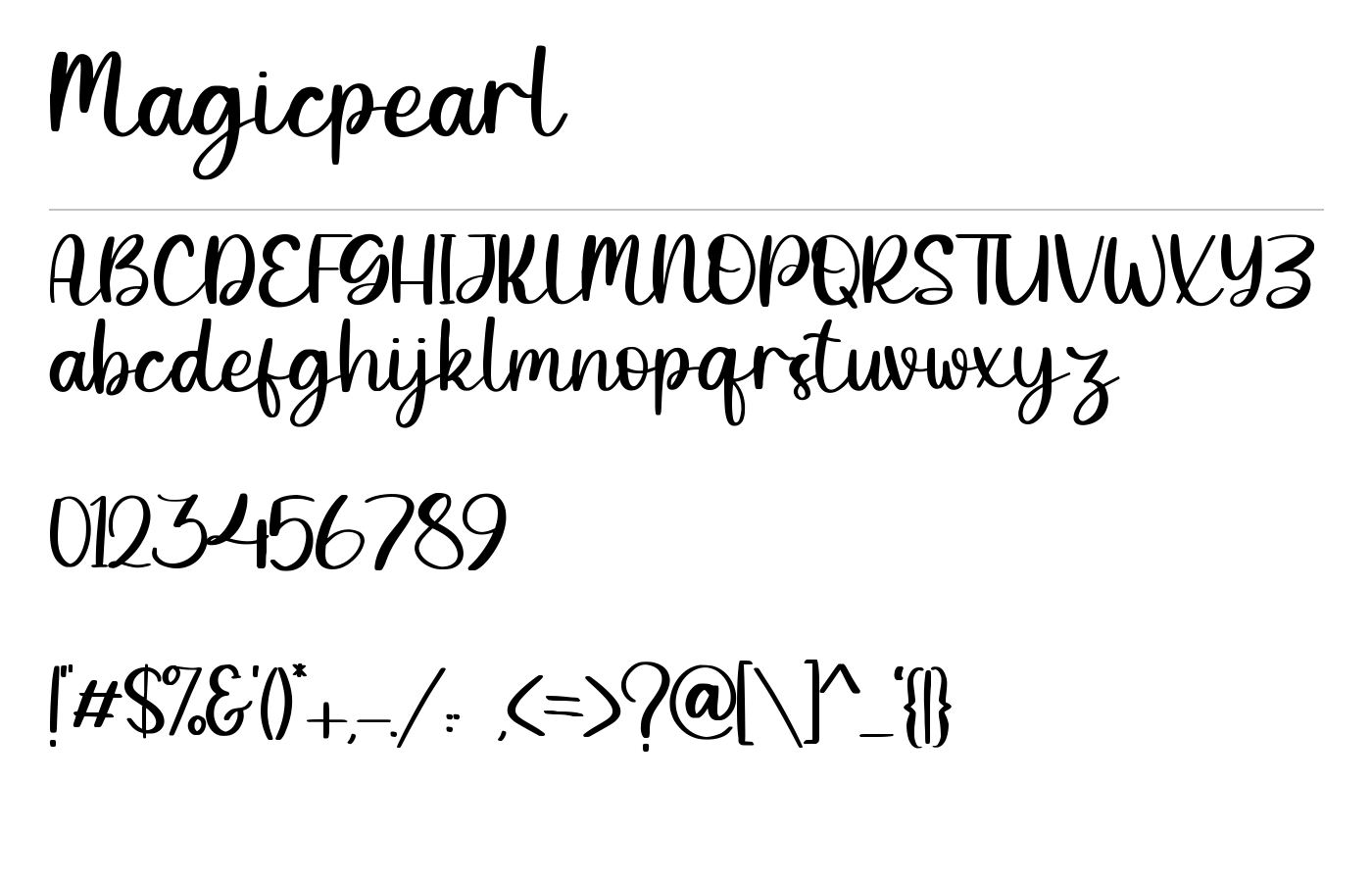 Magicpearl Font preview