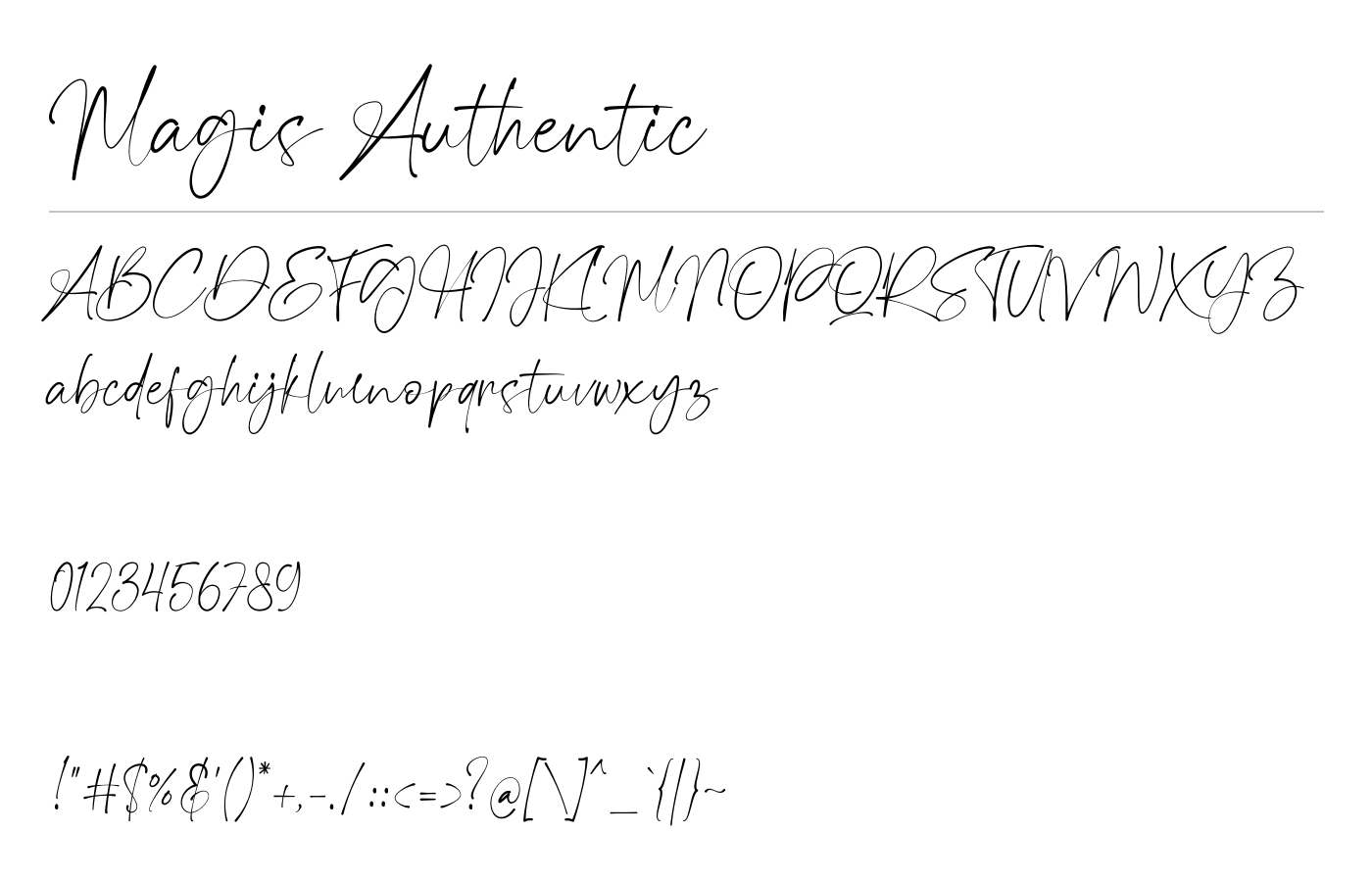 Magis Authentic Font preview