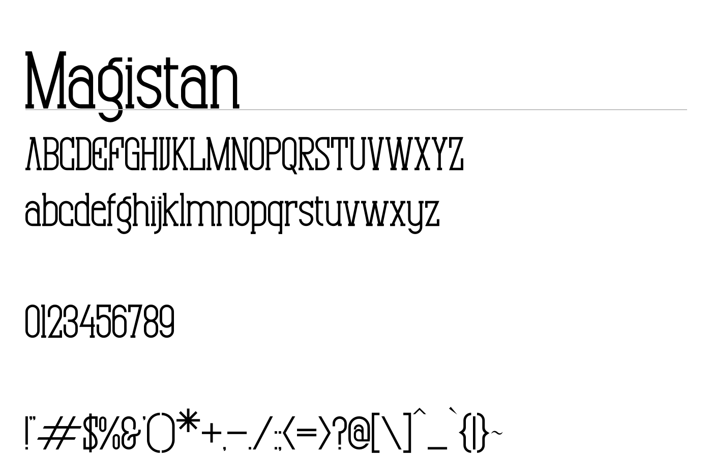 Magistan Font preview